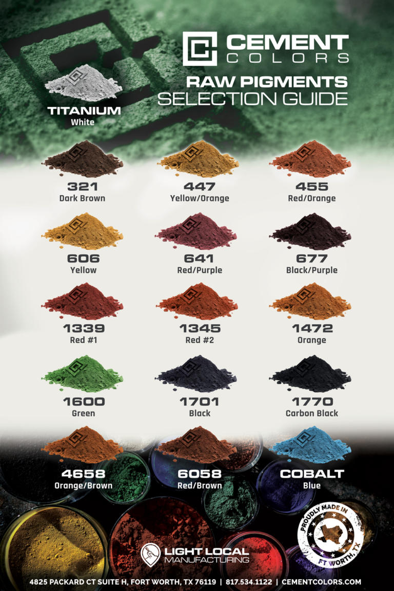 Color Charts for Integral and Standard Cement Colors | Cement Colors